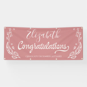 Banderoles Graduation Pink Elegant Chic Félicitations