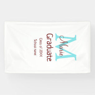 Banderoles Gradué ajouter nom monogramme vert rose simple min