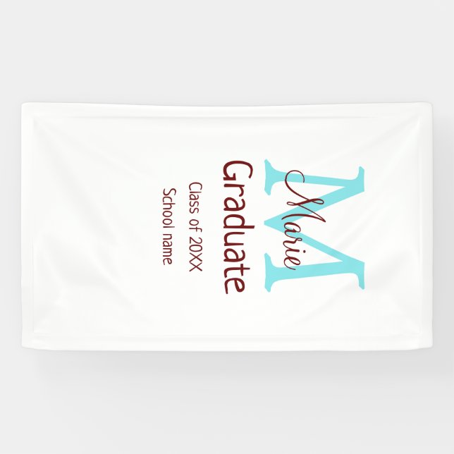 Banderoles Gradué ajouter nom monogramme vert rose simple min (Horizontal)