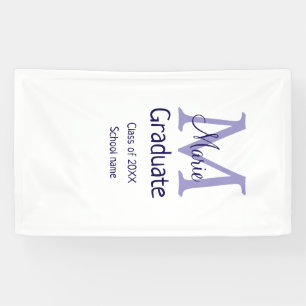 Banderoles Gradué ajouter nom monogramme violet simple m mini