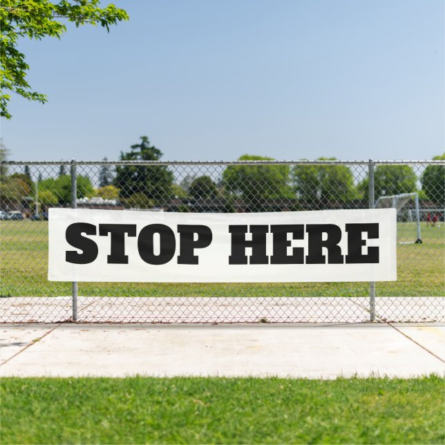 Banderoles Grand arrêt extérieur ici Business Custom (En situation)