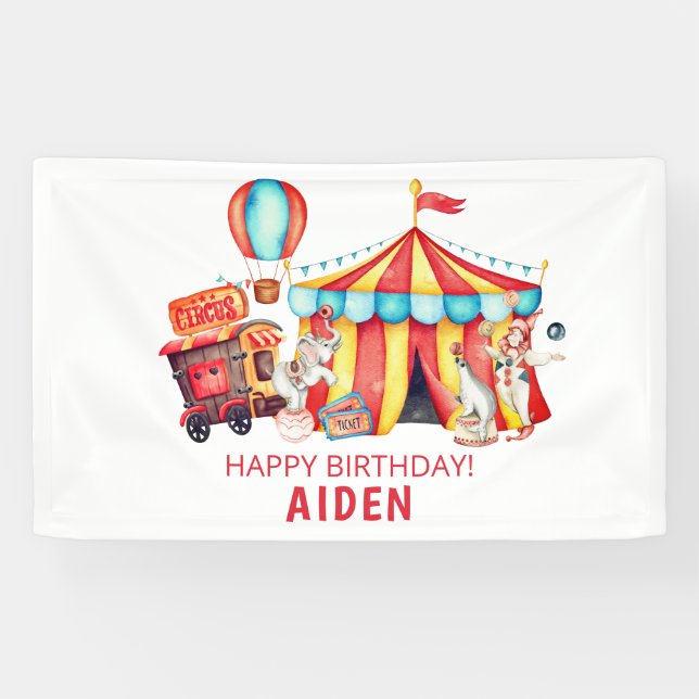 Banderoles Grand Cirque Joyeux Anniversaire  (Horizontal)