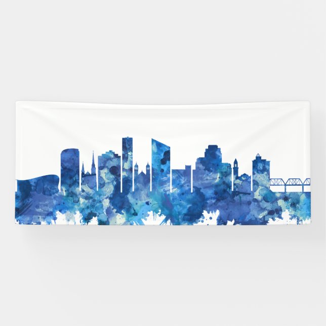 Banderoles Grand Rapids Michigan Skyline Blue (Horizontal)