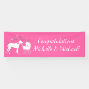 Banderoles Grande Dane Chien Baby shower Chien Chiot Rose Gir