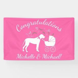 Banderoles Grande Dane Chien Baby shower Chien Chiot Rose Gir