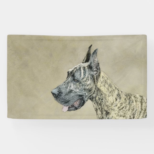 Banderoles Grande Danse (Brindle) Peinture - Art Chien origin (Horizontal)