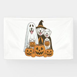 Banderoles Grande Pyrenees Chien Fantôme Sorcière Halloween C