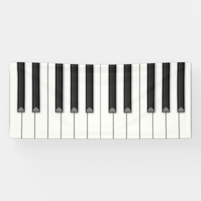 Banderoles Grandes touches de piano Musique personnalisable (Horizontal)