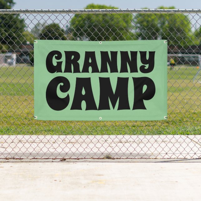 Banderoles Granny Camp Texte Rétro (En situation)