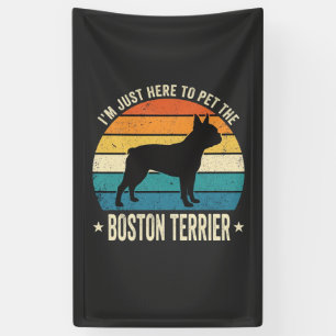 Banderoles Graphique Rétro Amoureux de Terrier de Boston_1