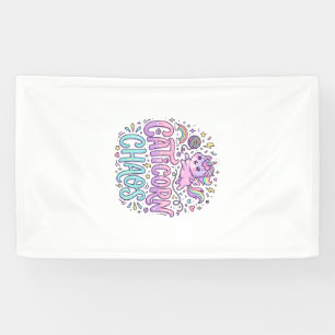 Banderoles Graphisme de produit pastel mignon chaos licorne c