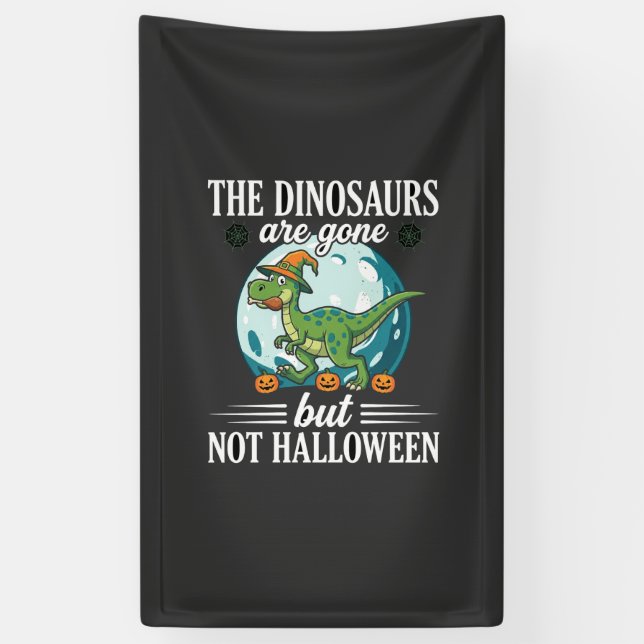 Banderoles Graphisme de sorcière d'Halloween de dinosaure drô (Vertical)