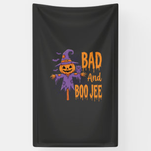 Banderoles Graphisme Épouvantail Halloween Bad And Boo Jee