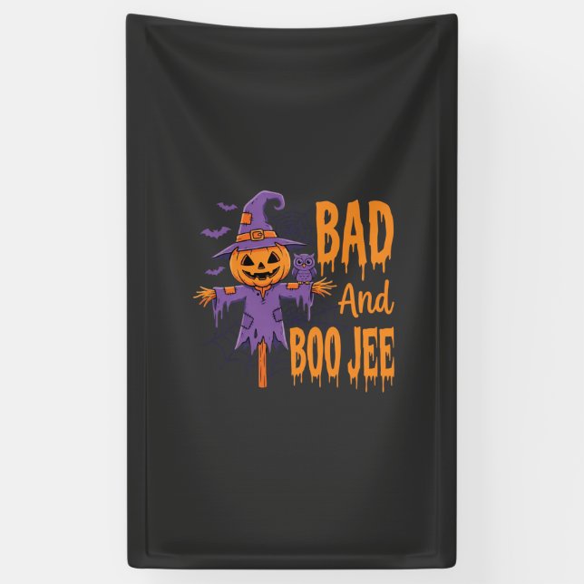 Banderoles Graphisme Épouvantail Halloween Bad And Boo Jee (Vertical)