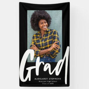 Banderoles Gras tendance grad noir et blanc graduation