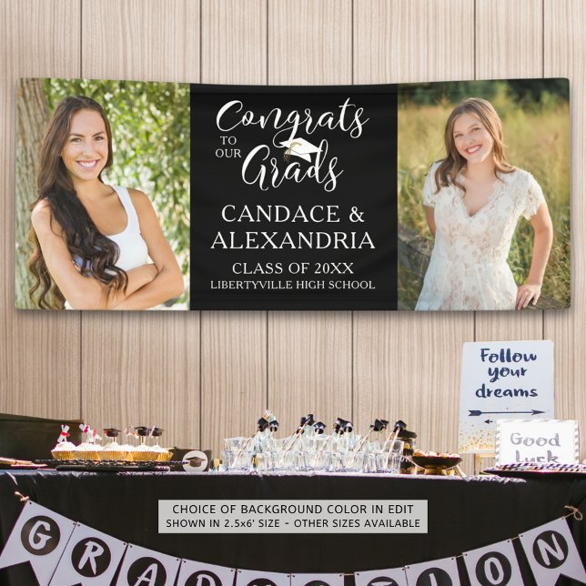 Banderoles GRATS GRADS 2 Photos Script Votre couleur (Créateur téléchargé)