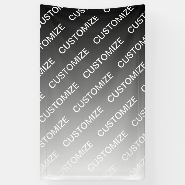 Banderoles Gray (changeable color) Ombre & Text Pattern (Vertical)