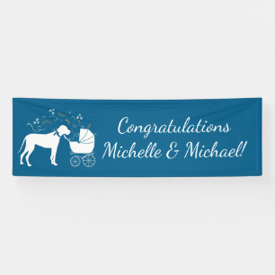 Banderoles Great Dane Dog Baby Shower Puppy Blue Boy