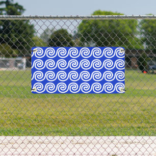 Banderoles Grec Meander Key Waves Motif Bleu