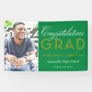 Banderoles Green and Gold Félicitations Graduation Photo