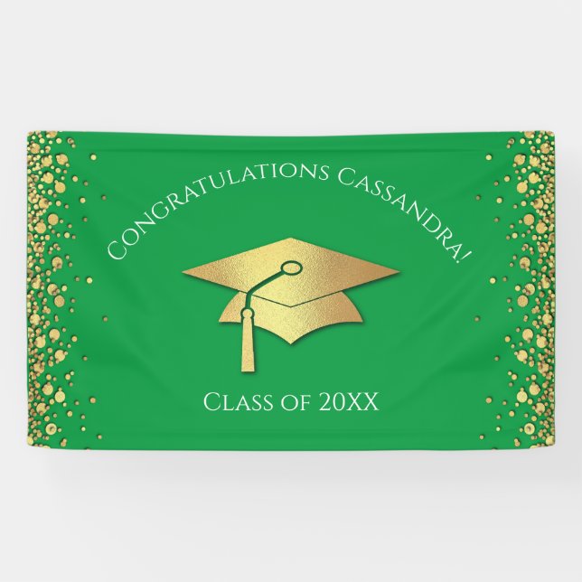 Banderoles Green and Gold Graduation (Horizontal)