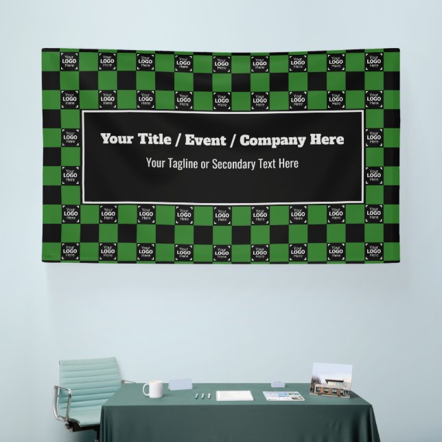 Banderoles Green & Black Check - Corporate Event / Trading (Salon professionnel)