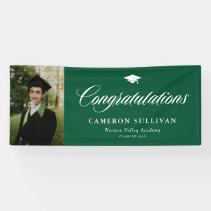 Banderoles Green Bold Calligraphy Photo Graduation