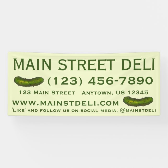 Banderoles Green Dill Pickle Deli Restaurant Delicatessen (Horizontal)
