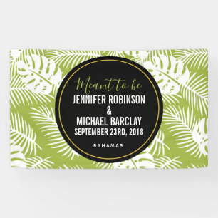 Banderoles Green Palm Leaves Rainforest Pattern