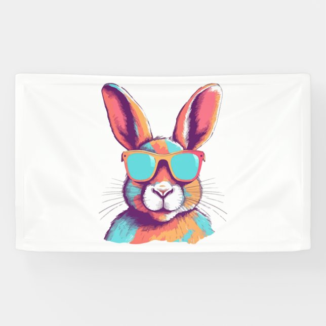 Banderoles Greg le lapin avec des lunettes (Horizontal)