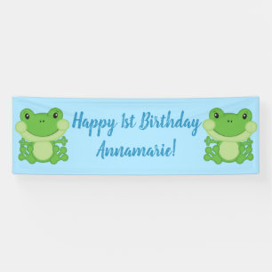 Banderoles Grenouille Anniversaire Bleu