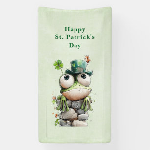 Banderoles Grenouille au chapeau vert et trèfle Saint-Patrick