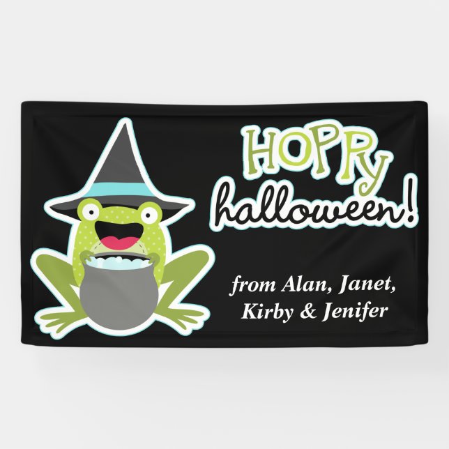 Banderoles Grenouille Halloween Hoppy Personnalisée (Horizontal)