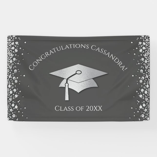 Banderoles Grey and Silver Graduation (Horizontal)