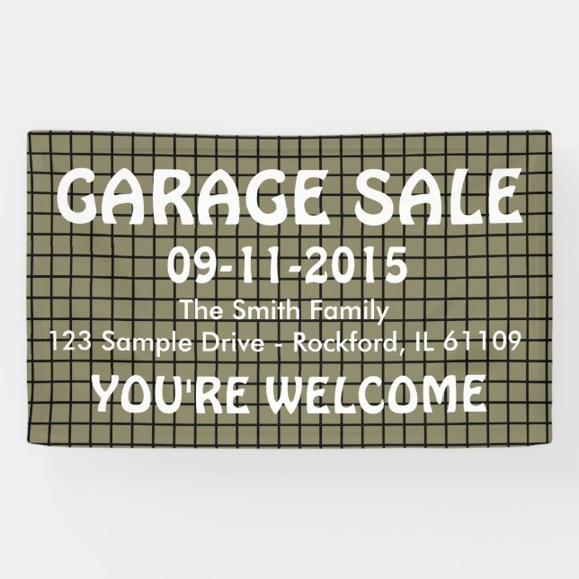 Banderoles Grille sans couture motif noir + votre backgr. & i (Horizontal)