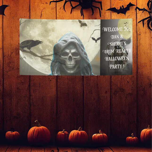 Banderoles Grim Reaper Halloween Party (Grim Reaper Halloween Party Banner)