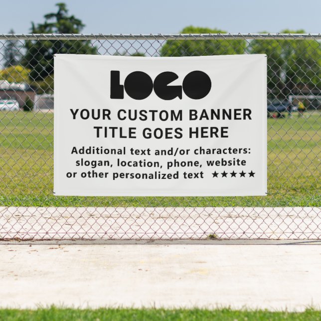 Banderoles Gris Logo Entreprise Marque Extérieur Personnalisé (Insitu)