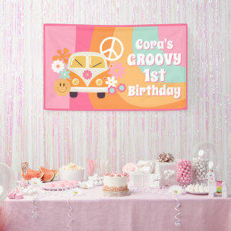 Banderoles Groovy 1er Anniversaire