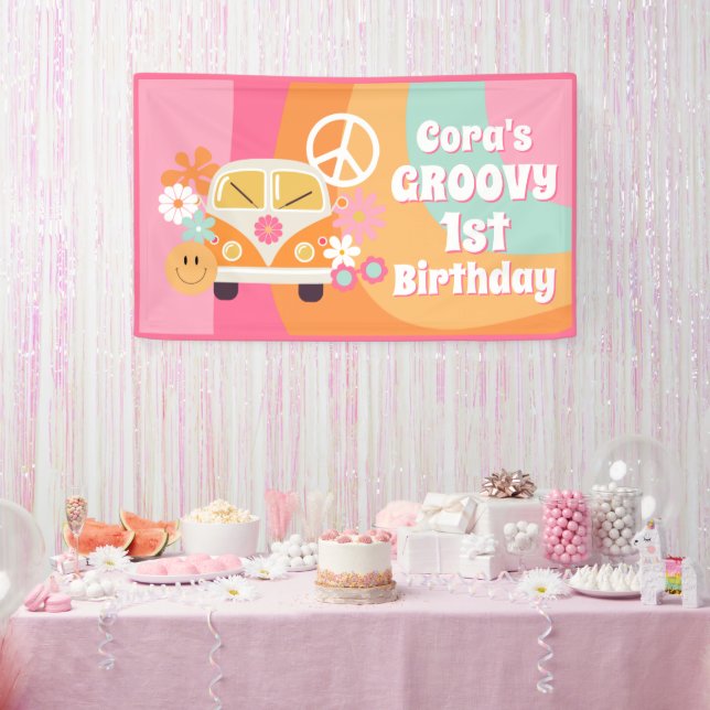 Banderoles Groovy 1er Anniversaire (Fête)