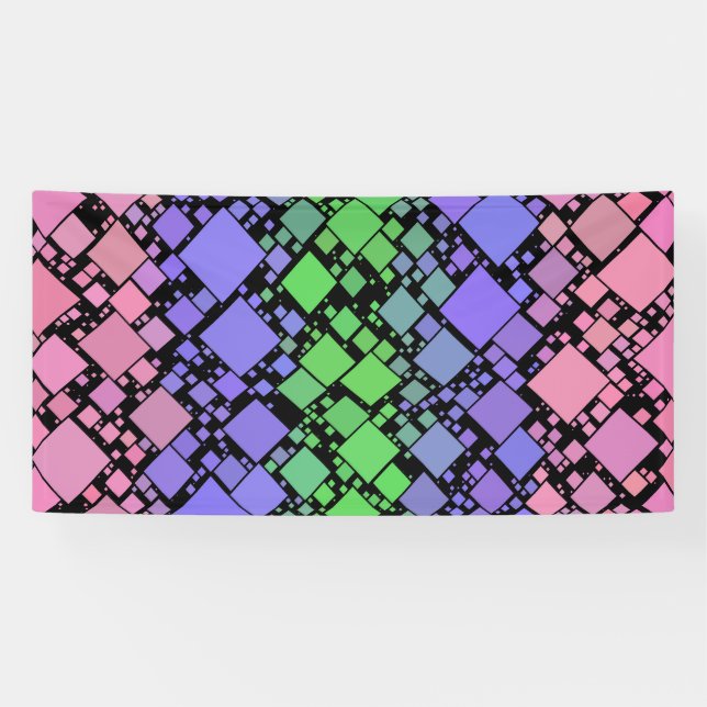 Banderoles Groovy Boho Rétro Mod Géométrique Fierté Trigender (Horizontal)
