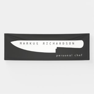 Banderoles Gros Chef Couteau Logo 2 pour Chef Personnel, Rest