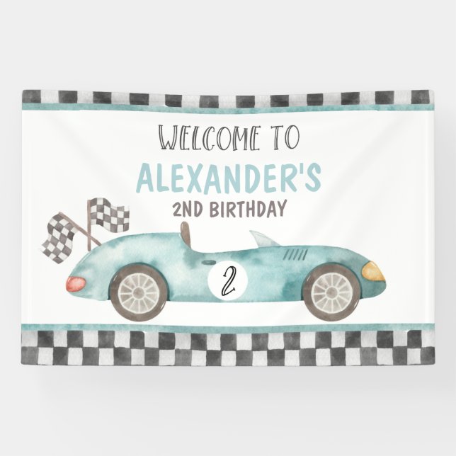 Banderoles Grossissant Deux Rapides 2e Anniversaire (Horizontal)