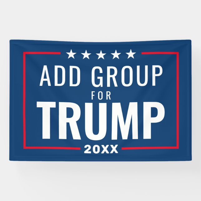 Banderoles Groupe personnalisé pour Trump 2024 - rouge blanc  (Horizontal)