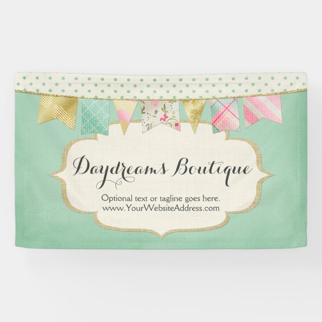 Banderoles Guirlande de la Boutique Shabby Chic en rose, ment (Horizontal)