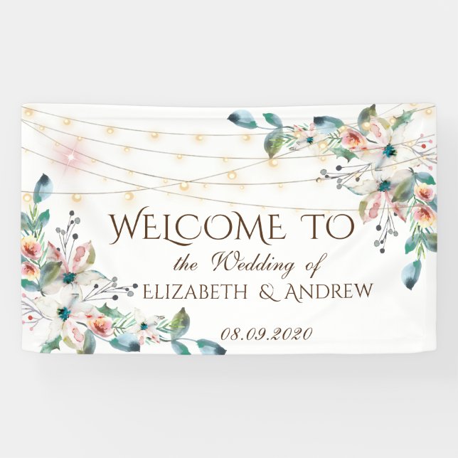 Banderoles Guirlandes de fleurs chic (Horizontal)