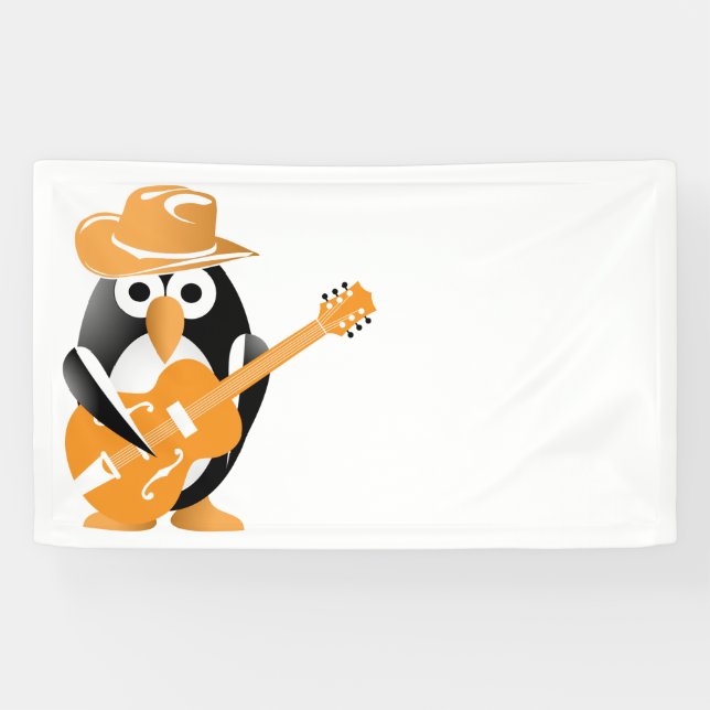 Banderoles Guitariste pingouin (Horizontal)