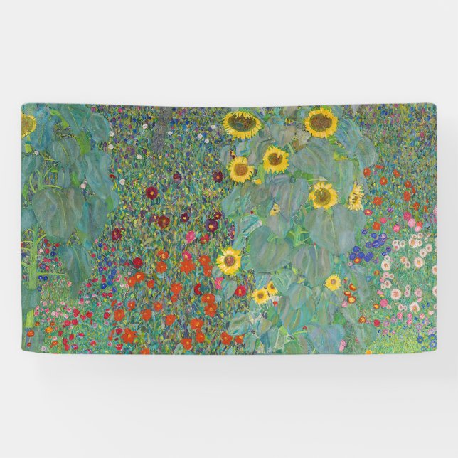 Banderoles Gustav Klimt - Jardin de campagne avec tournesols (Horizontal)