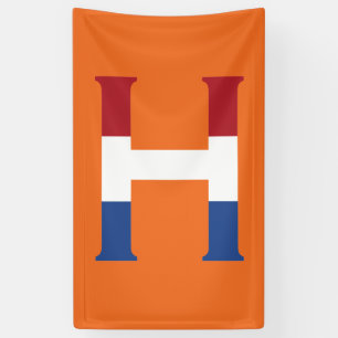 Banderoles H Monogramme superposé sur le drapeau NLD sur ou b
