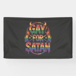Banderoles Hail Gay Satan Rainbow Baphomet Devil Goat LGBTQ