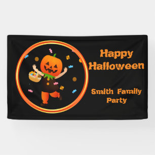 Banderoles Halloween à la tête d'un Citrouille ou d'un chie